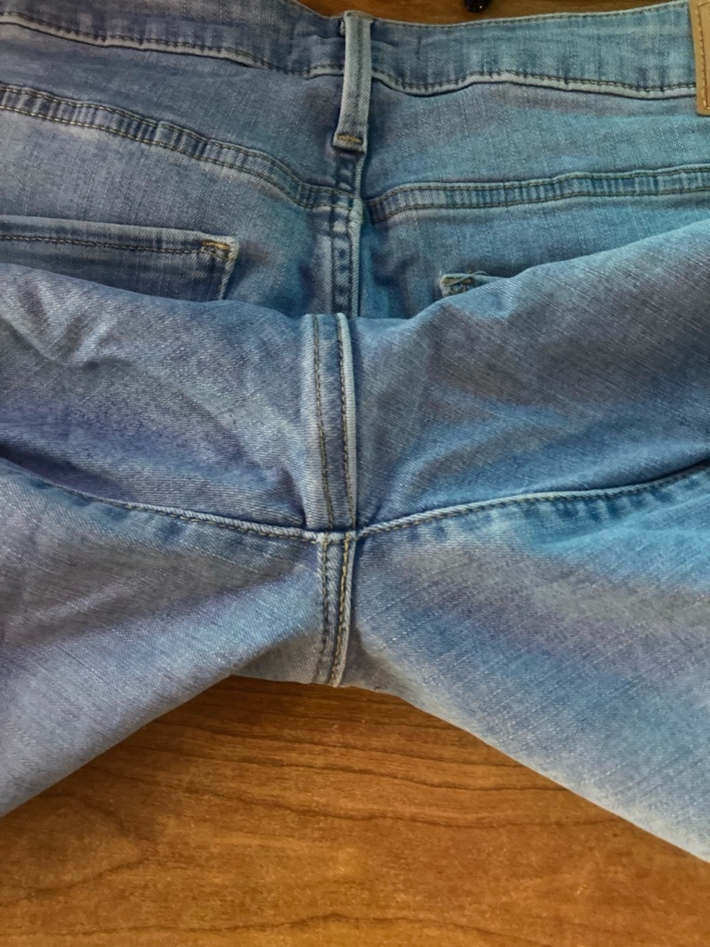 Light Blue Button-Front Denim Shorts for Women - Picture 4 of 4